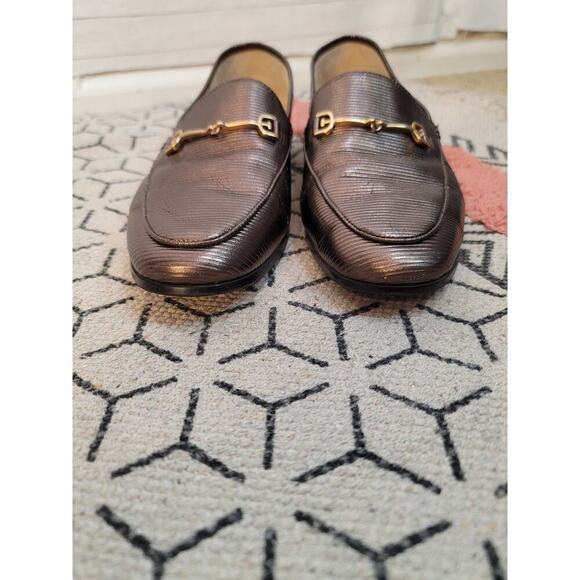 SAM EDELMAN LORAINE LEATHER LOAFERS in Black/Amethyst Metallic  SZ 9 - Picture 6 of 16